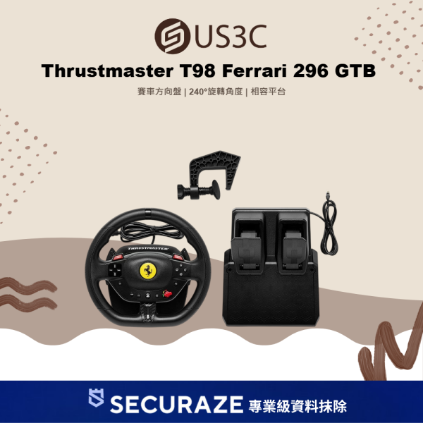 Thrustmaster T98 Ferrari 296 GTB 賽車方向盤